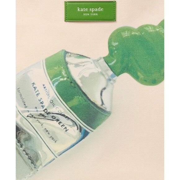 Kate Spade New York Squeeze Large Tote Bag Ks Green Paint Canvas NWT - Picture 3 of 5